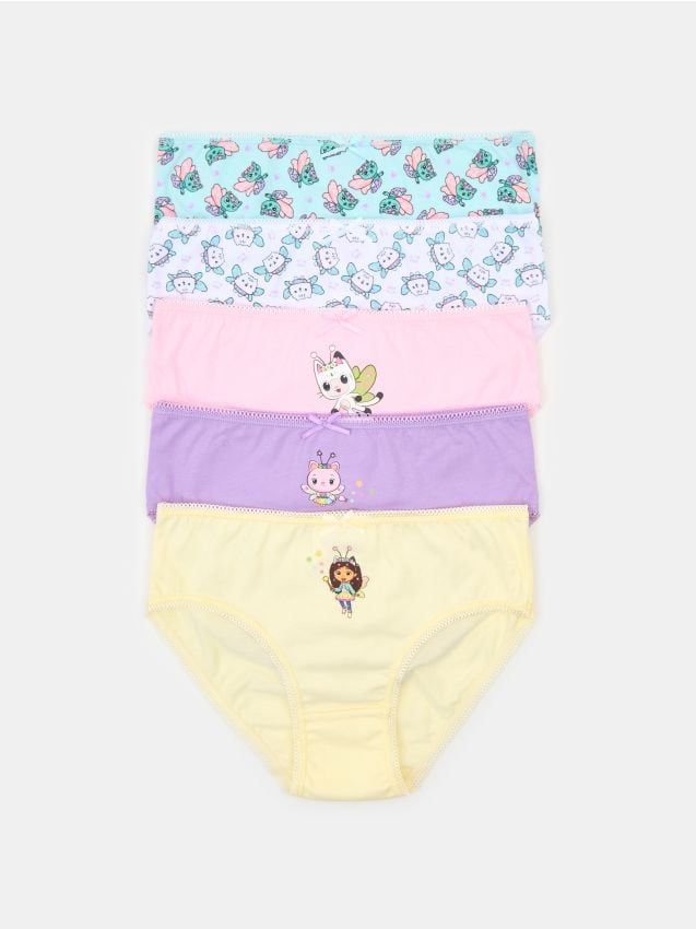 Sinsay - Chiloți Din Bumbac cu Print Gabbys Dollhouse 5 Bucăți - multicolor