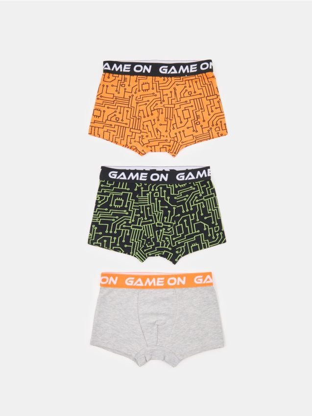 Sinsay - Boxeri din bumbac cu motiv de gaming 3 pachete - multicolor