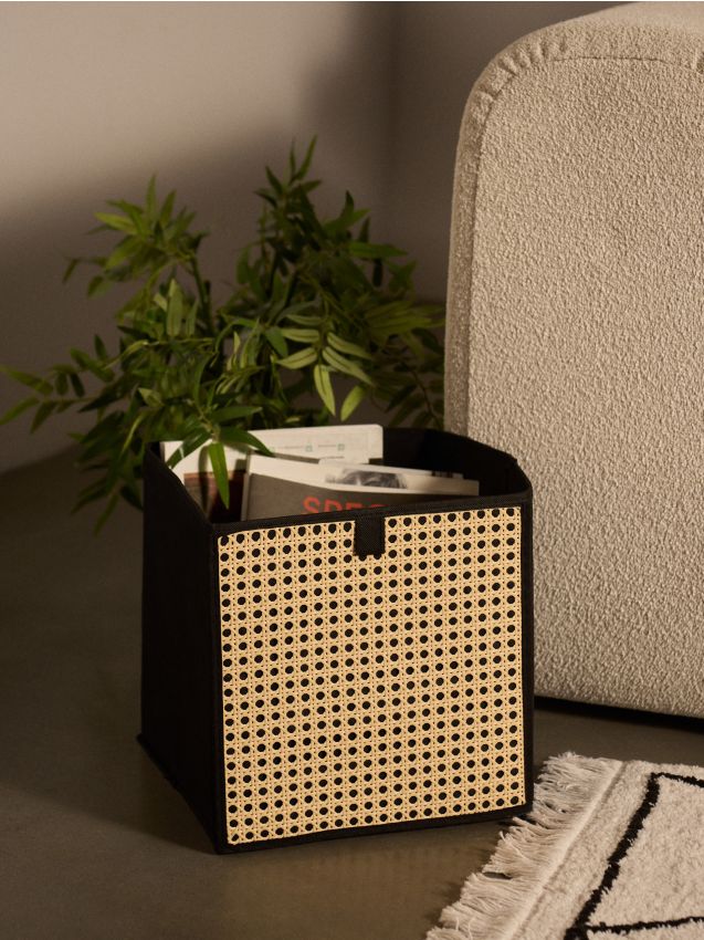 Sinsay - Cutie de depozitare cu față împletită - bej