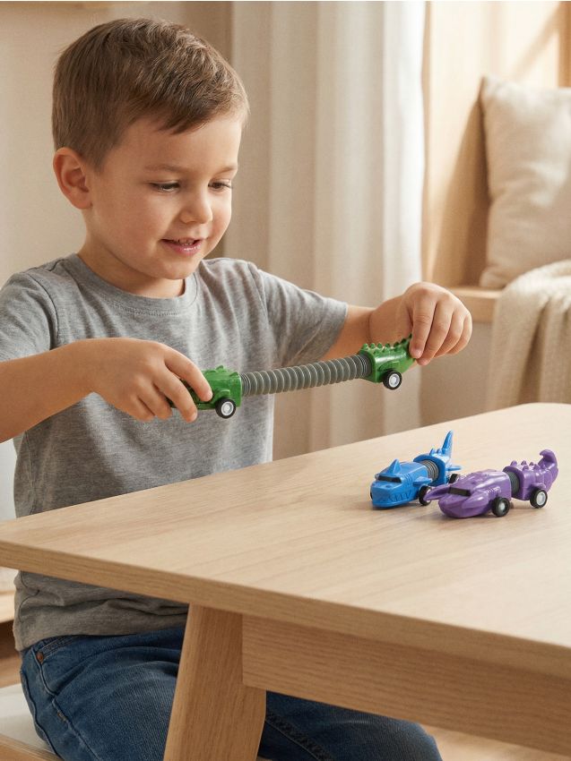 Sinsay - Set de 3 vehicule din plastic în formă de dinozaur, extensibile - multicolor