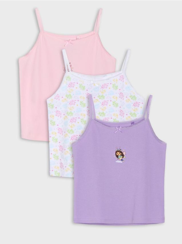 Sinsay - Tricouri din bumbac cu imprimeu Gabbys Dollhouse 3 pachete - multicolor