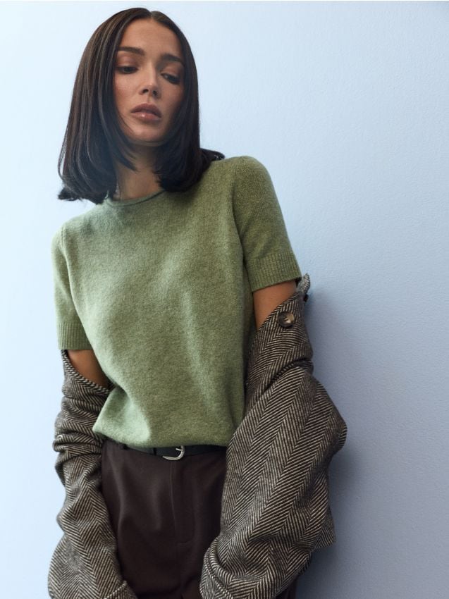 Sinsay - Bluză tip pulover cu amestec de lână - verde-oliv deschis