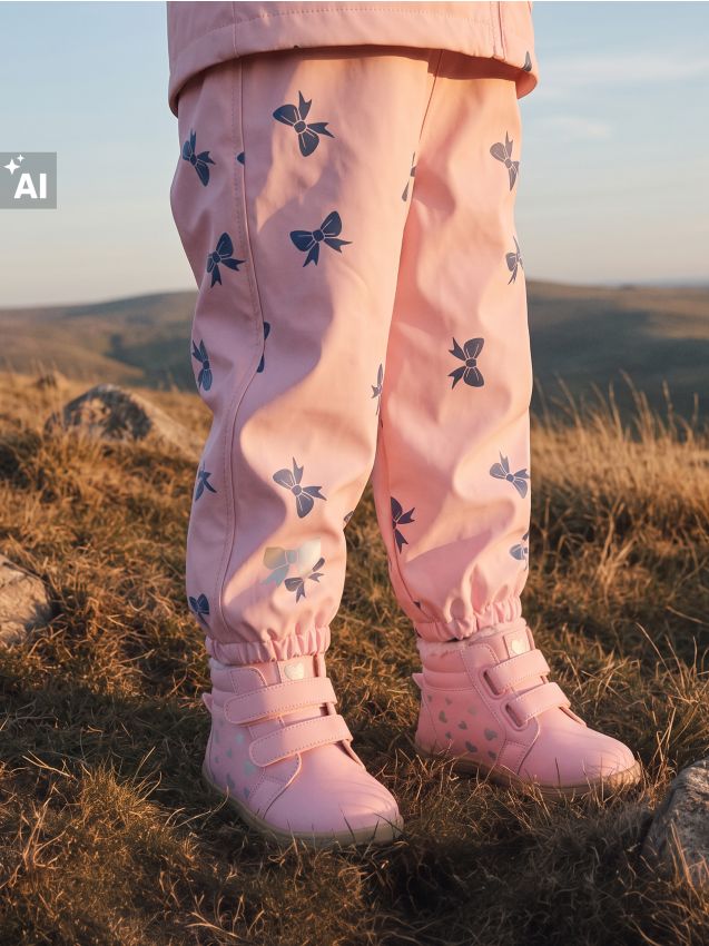 Sinsay - Botine barefoot cu branț din piele - roz-pastel