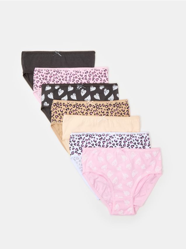 Sinsay - Chiloți din bumbac cu motiv leopard 7 pack - multicolor