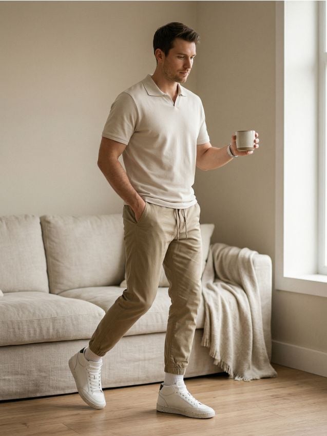 Sinsay - Bawełniana koszulka polo - kremowy