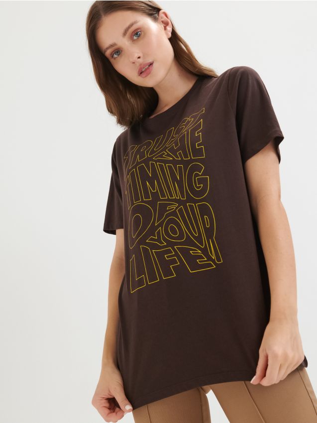 Oversize-T-Shirt mit Druck - SINSAY