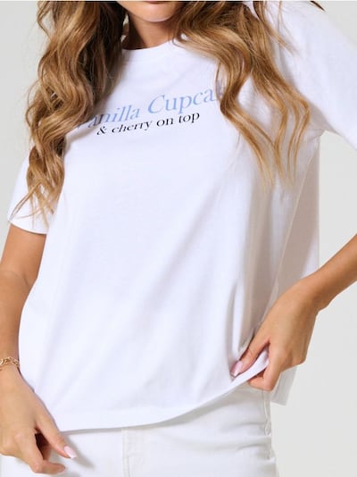Baumwoll-Shirt mit aufschrift