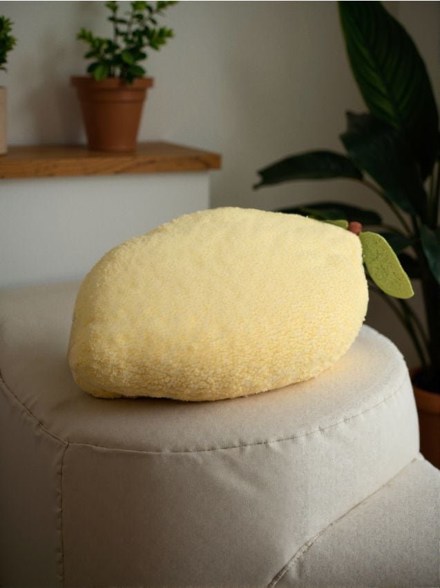 Sinsay - Pernă cu blană sintetică - galben