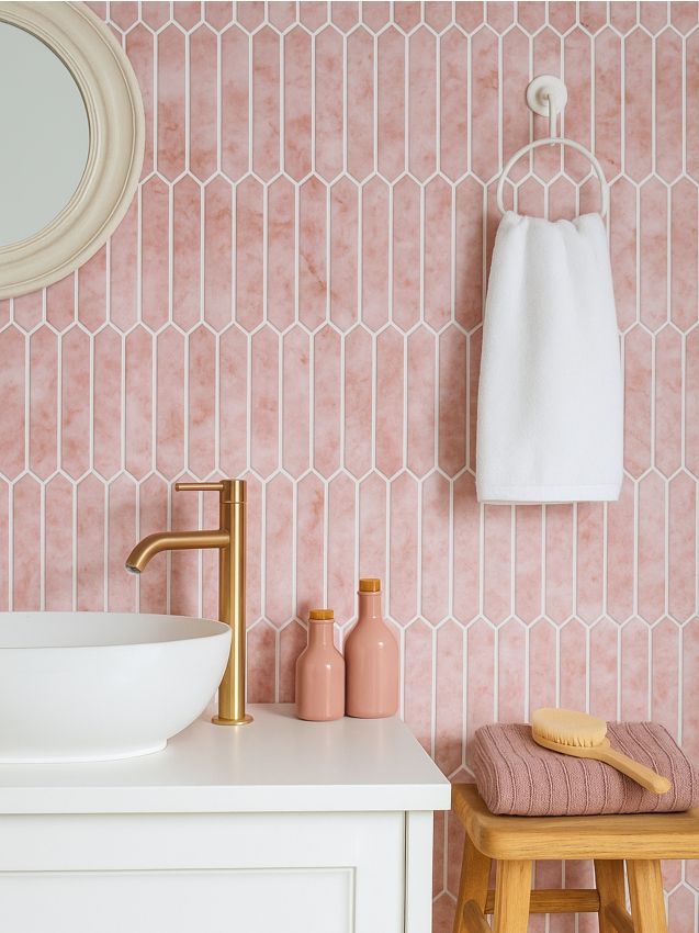 Sinsay - Samolepiace dlaždice, sada 4 kusov - broskyňová