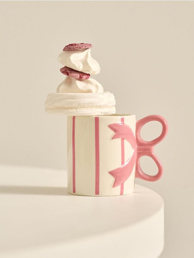 Sinsay - Hrnček s mašľou - pastelová ružová