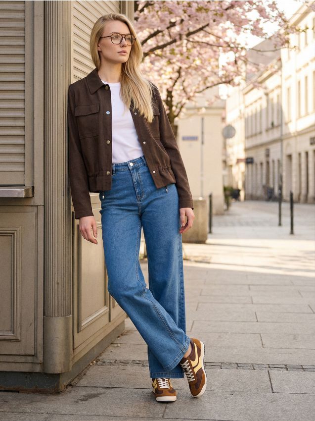 Sinsay - Jachetă shacket - maro-închis