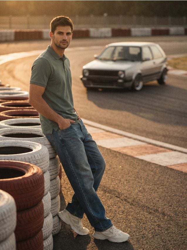 Sinsay - Tricou polo din bumbac - albastru-verzui