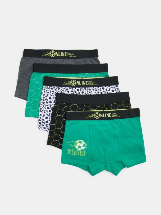 Sinsay - Boxeri din bumbac cu motiv de fotbal 5 buc - multicolor