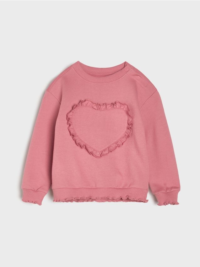 Sinsay - Mikina s okrúhlym výstrihom - popolavá ružová