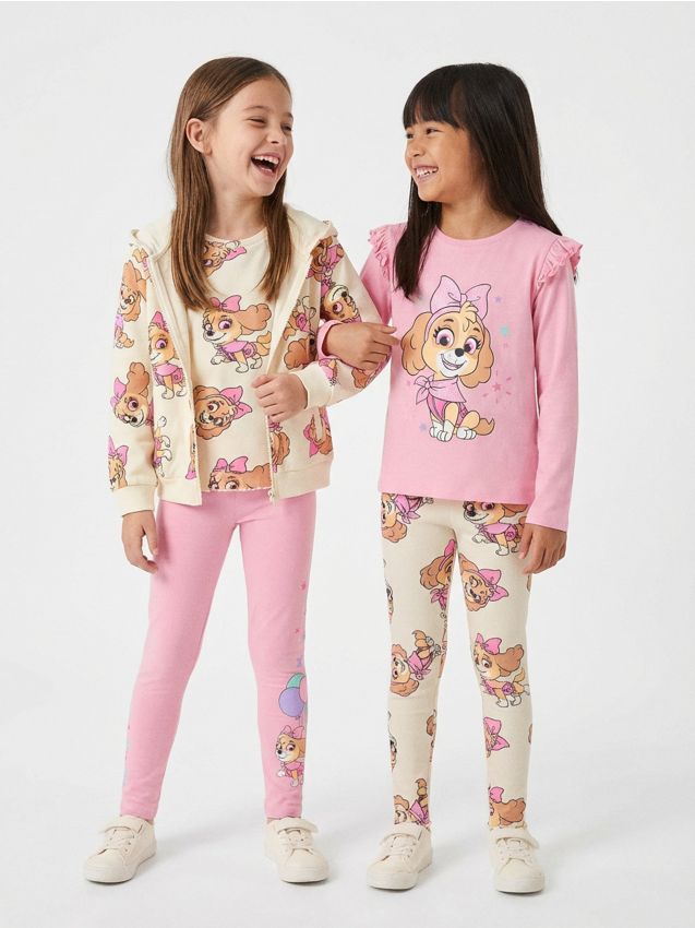 Sinsay - Colanți din bumbac cu model PAW Patrol 2 pack - roz-pastel