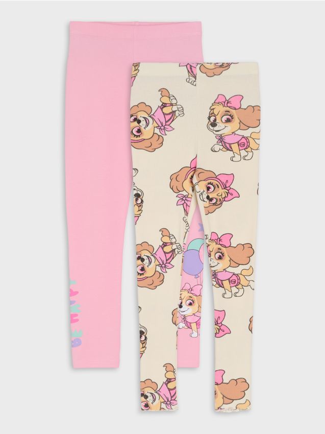 Sinsay - Colanți din bumbac cu model PAW Patrol 2 pack - roz-pastel