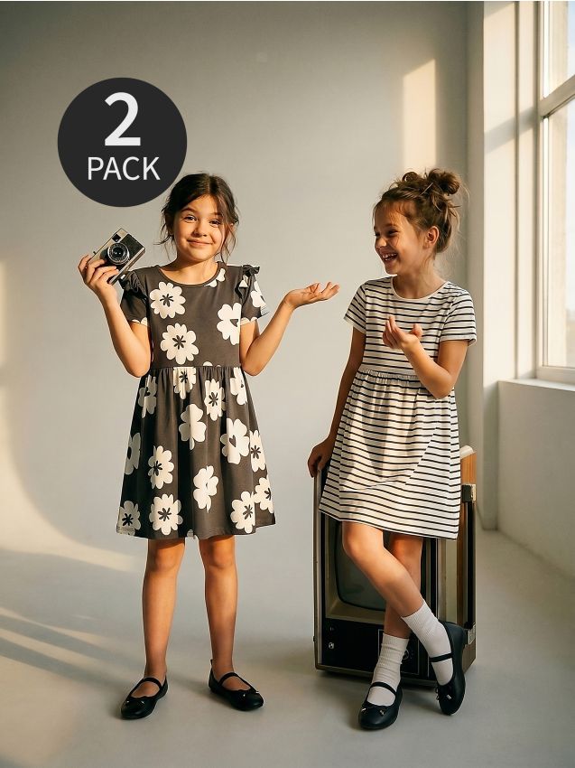 Sinsay - Rochii din bumbac 2 pack - multicolor