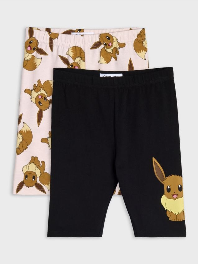 Sinsay - Pantaloni scurți tip biker, set de 2 bucăți Pokémon - negru