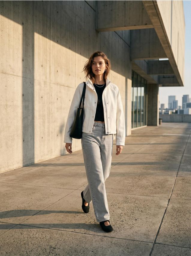 Sinsay - Jachetă bomber cu guler stilt și finisaj twill - alb