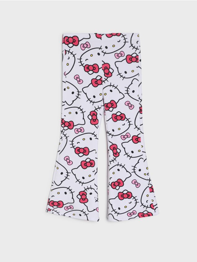 Sinsay - Spodnie flare ze wzorem Hello Kitty - różowy