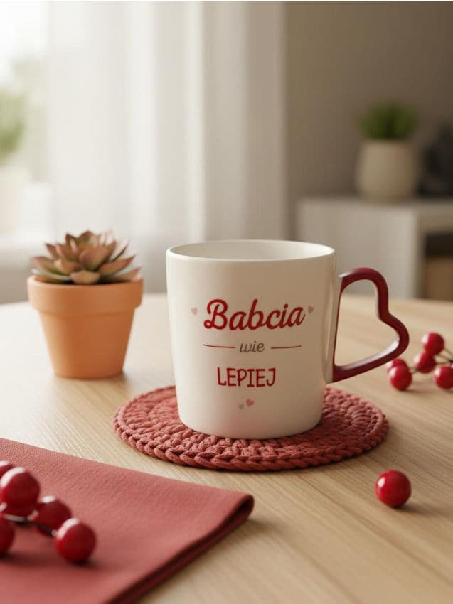 Sinsay - Hrnček s nápisom - červená