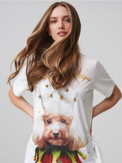 T-Shirt aus Baumwolle mit Print