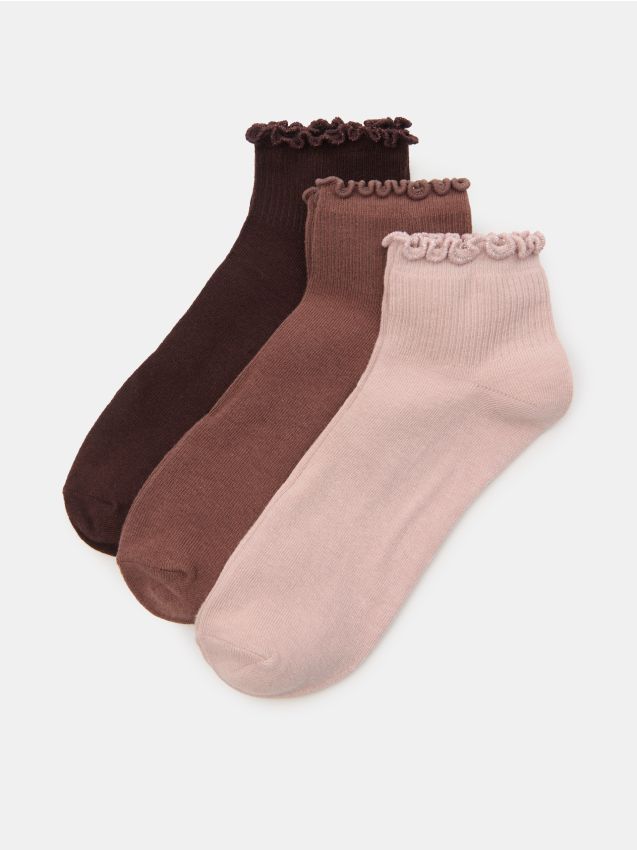 Sinsay - Súprava 3 párov ponožiek - viacfarebná