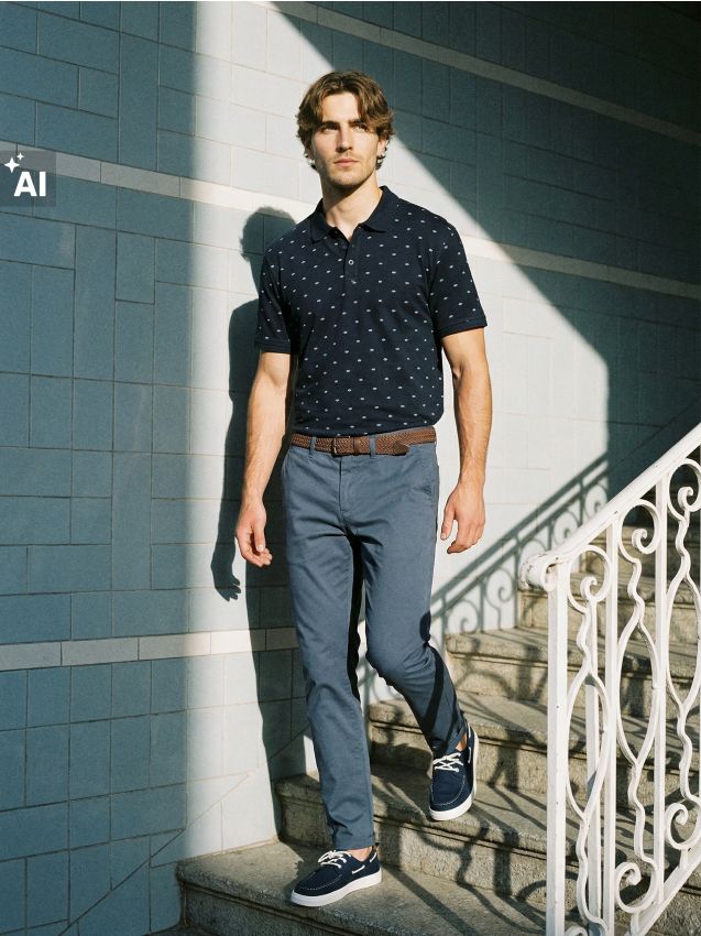 Sinsay - Tricou polo din bumbac - bleumarin