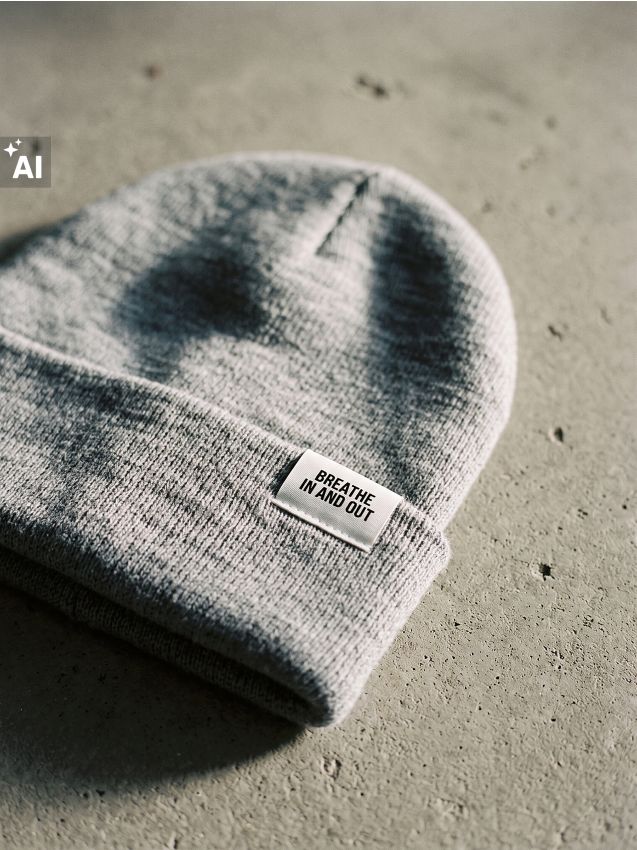 Sinsay - Căciulă beanie cu aplicație cusută - gri deschis