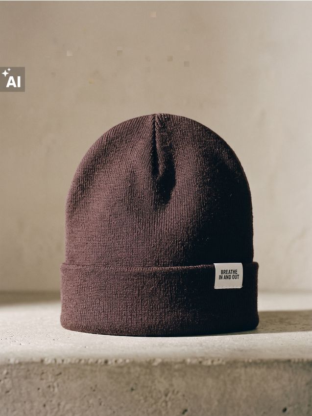Czapka beanie z naszywką