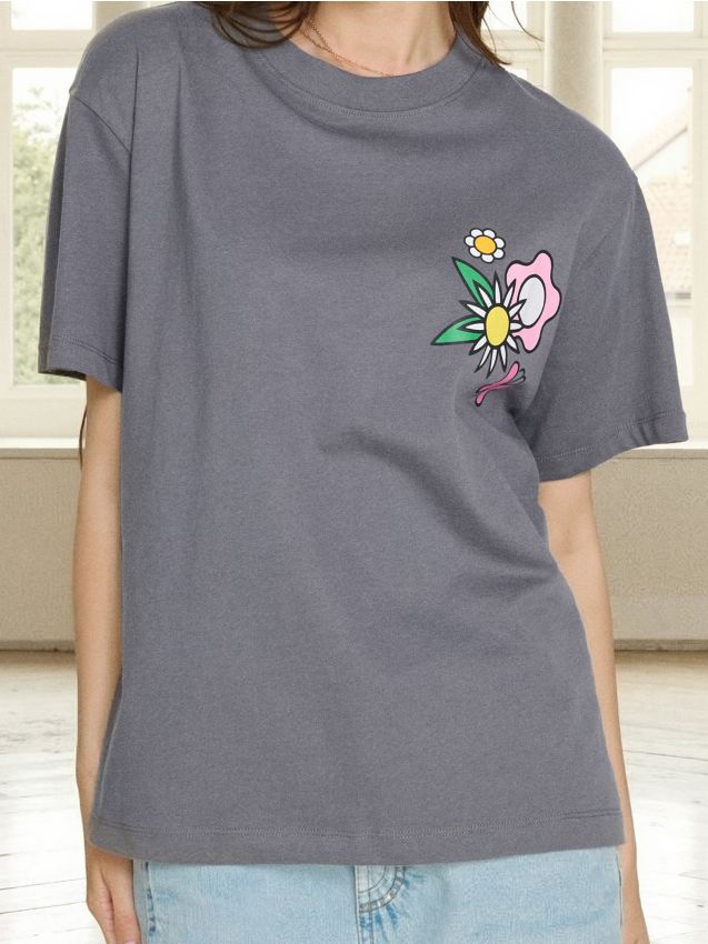 Sinsay - Tričko s potlačou na chrbte - tmavosivá