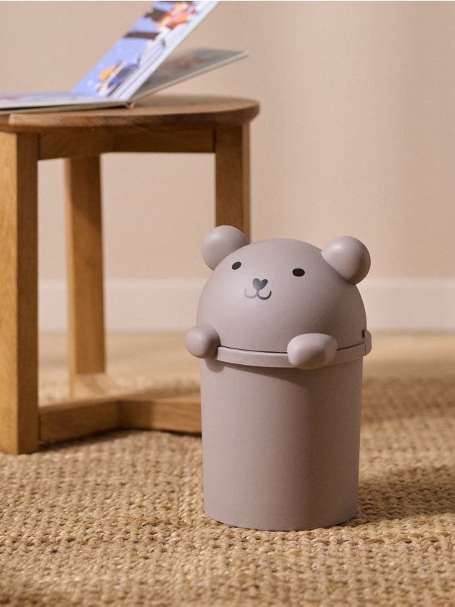 Sinsay - Coș de gunoi cu motiv de ursuleț - bej