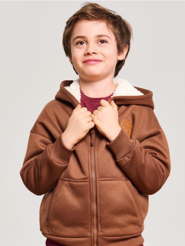 Sinsay - Teplejšia mikina s kapucňou - hnedá