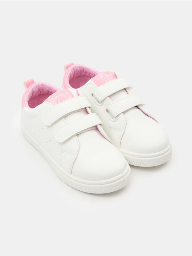 Sinsay - Sneakers cu branț din piele cu închidere cu velcro - alb