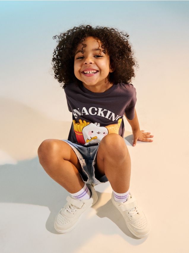 Sinsay - Tricou din bumbac cu imprimeu Molang - gri-închis