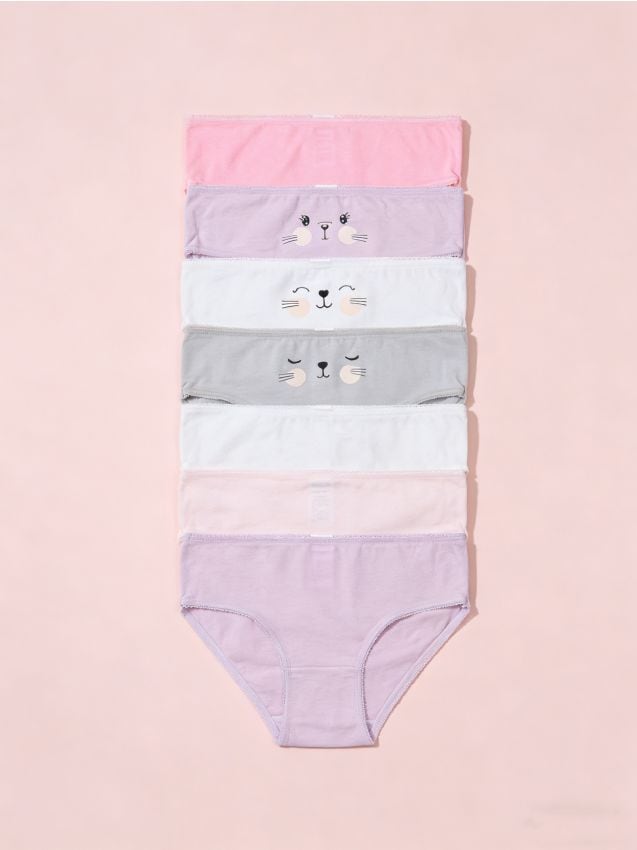 Sinsay - Chiloți tip bikini 7 pack - multicolor