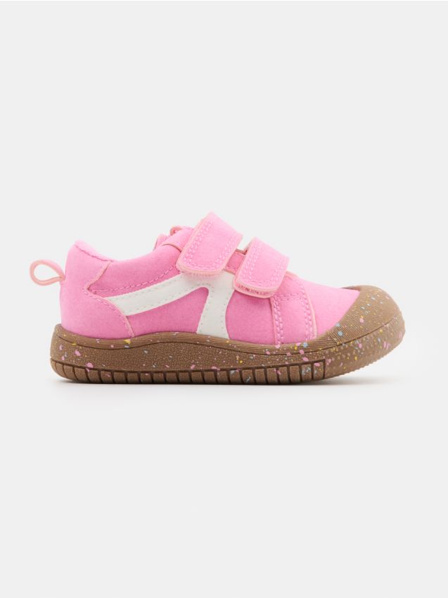 Sinsay - Adidași barefoot cu branț din piele - roz-bombon