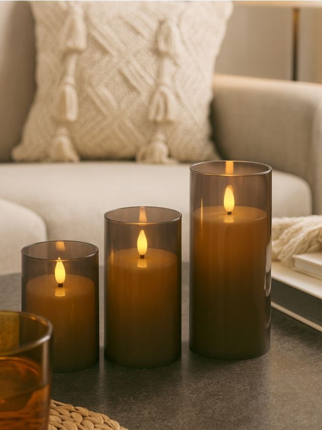 Sinsay - LED svetielka v tvare sviečok 3 pack - svetlošedá