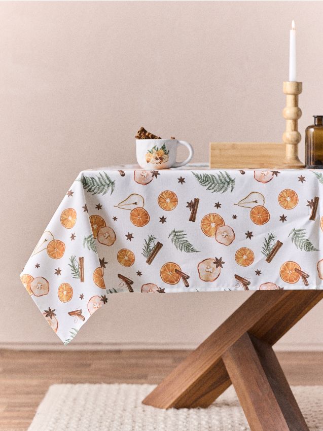 Sinsay - Față de masă cu model de fructe și condimente - multicolor