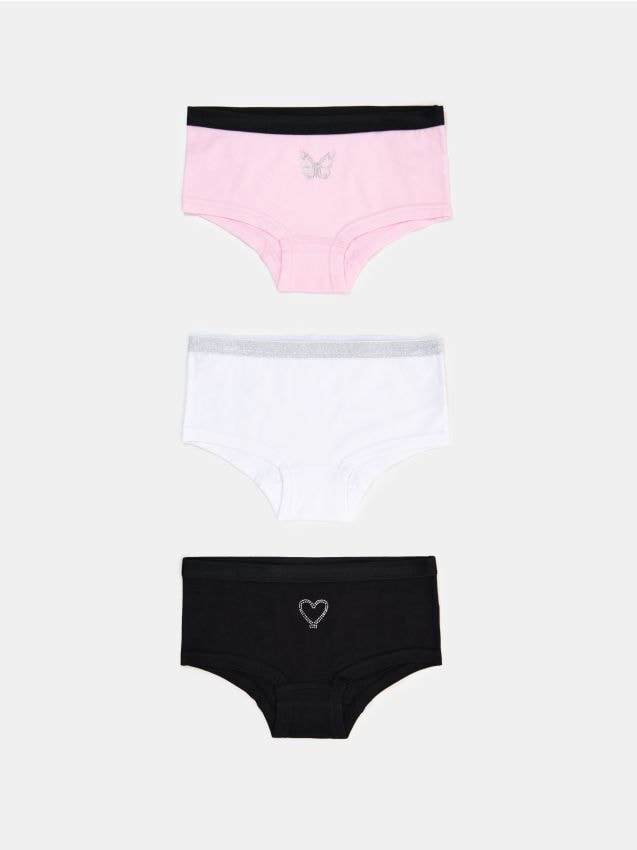 Sinsay - Chiloți hipster din bumbac, 3 perechi - multicolor