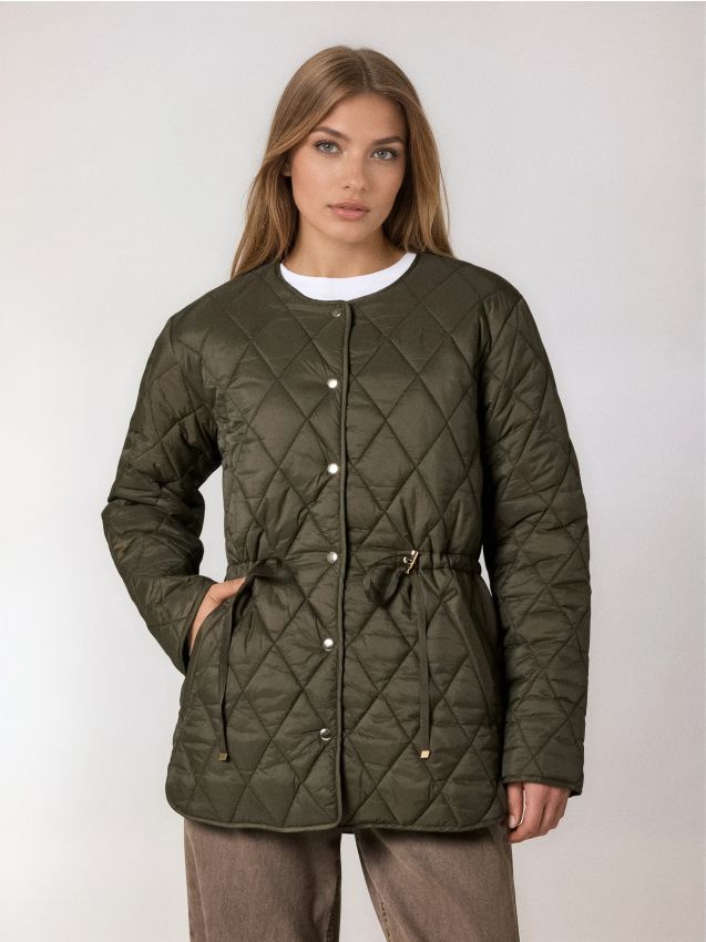 Sinsay - Geacă matlasată - verde-închis