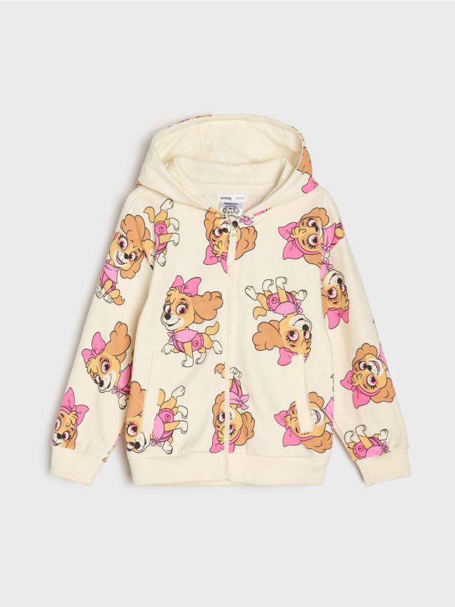 Sinsay - Zapínacia mikina s kapucňou PAW Patrol - krémová