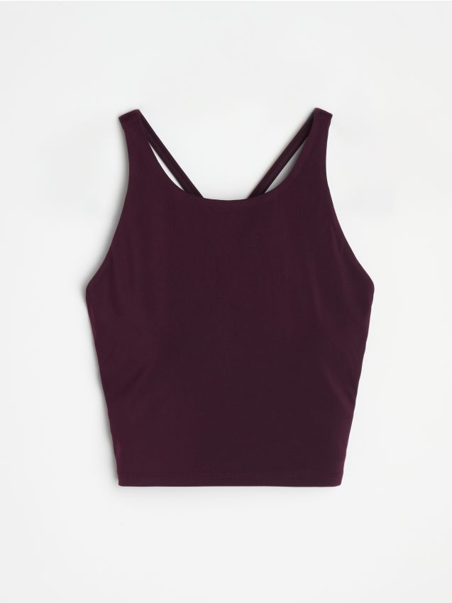 Sinsay - Top sport cu bretele Everyday Active - mahon