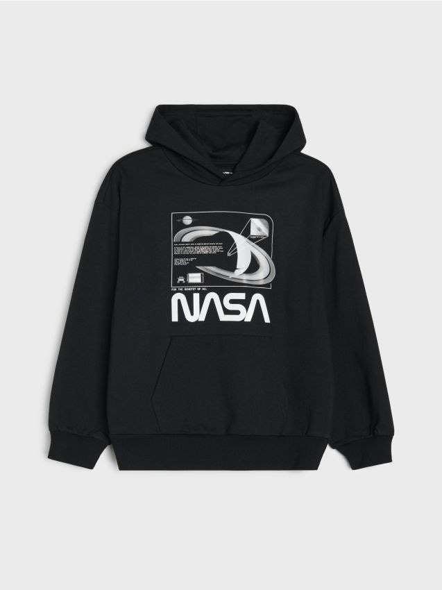Sinsay - Hanorac cu bumbac NASA - negru
