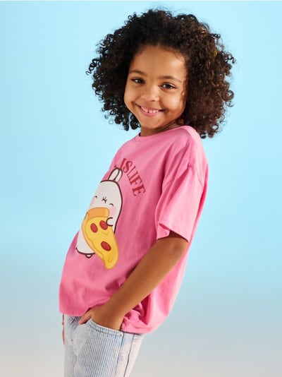 Nyomott mintás pamut póló Molang