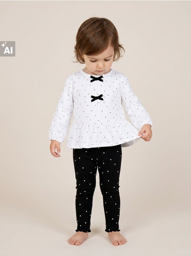 Sinsay - Bluză din bumbac cu buline și funde decorative - alb