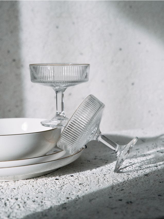 Sinsay - Rýhované poháre na zmrzlinu 2 kusy - biela