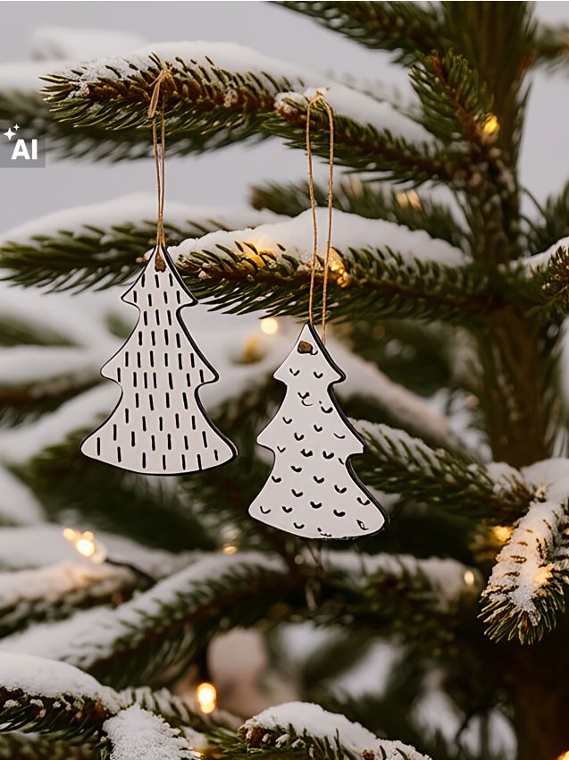 Sinsay - Decorațiuni de Crăciun în formă de brazi 2 pack - multicolor