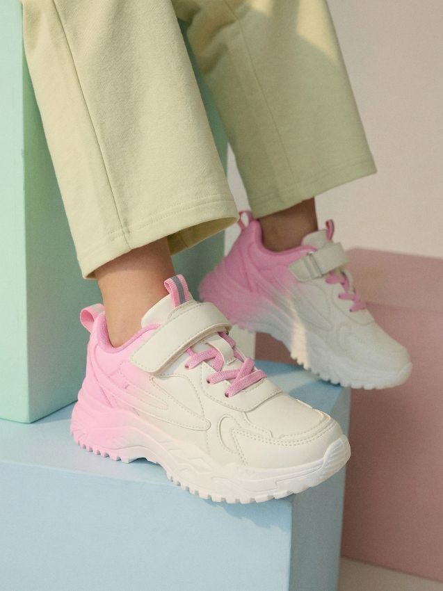 Sinsay - Pantofi sport cu efect de gradient și detalii reflectorizante - alb