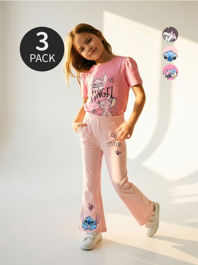 Sinsay - Legginsy flare z nadrukiem 3 pack Disney - wielobarwny
